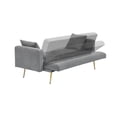 thumbnail image 6 of JERFIT Convertible Sofa Bed with Pillows, Plush Teddy Fabric, 3-Seater Sleeper Couch for Living Room, Modern Gray Futon, 6 of 7