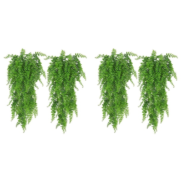 4 Paquetes Plantas Colgantes Artificiales Decoración de Pared de Hojas de Hiedra Falsa para Interior Al Aire Libre, Decoración del Hogar con Vegetación Vid de Imitación
