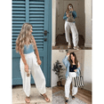 thumbnail image 4 of Lentta Women's Baggy Wide Leg Pants Casual Elastic Waisted Palazzo Harem Pants with Pockets, 4 of 7