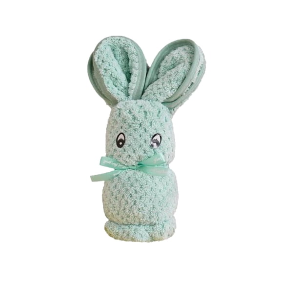 Easter Bunny Hand Towels,Bunny Shaped Towels Soft Coral Fleece Hand Towels Kitchen Towels Gift Set for Wedding Birthday,Farmhouse Bathroom Decorative Towels for Drying,Cleaning,Cooking,Holiday