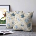 thumbnail image 2 of 16x16 Pillow Covers Set of 2, Teal Blue Vintage Floral Throw Pillow Covers Decorative Couch Cushion Case, Hydrangea Botanical Elegant Microfiber Square Pillowcases for Bedroom Car Living Room, 2 of 9