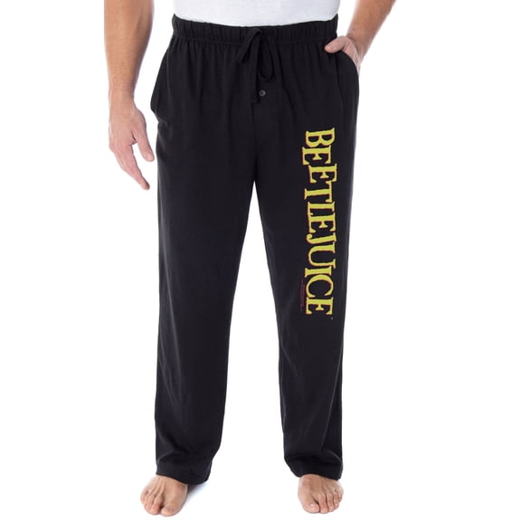 Beetlejuice Men's Classic Film Logo Loungewear Sleep Bottoms Pajama Pants