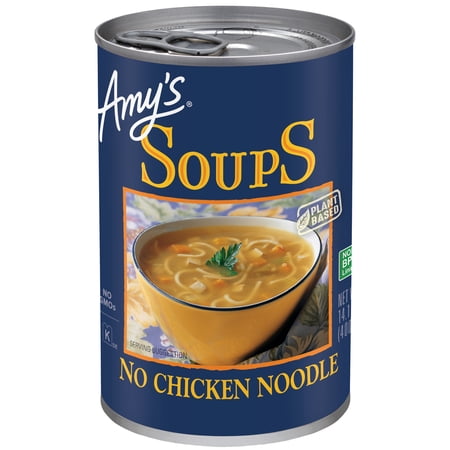 Amy’s Soup, No Chicken Noodle Soup, Plant Based Made With Organic Pasta and Vegetables, Canned Soup, 14.1 Oz