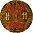 thumbnail image 1 of Ahgly Company Machine Washable Indoor Round Persian Yellow Traditional Area Rugs, 5' Round, 1 of 4