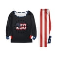 thumbnail image 4 of Patriotic Matching Family Sleepwear, Usa 250 Years Family Matching Pajamas, Star Striped Print Long Sleeve Sleepwear Set for Whole Family, 1776-2026 Patriotic Loungewear for Independence Day, 4 of 6