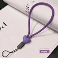thumbnail image 1 of 2PCS Solid Color Short Love Heart Hanging Rope Adjustable Mobile Phone Phone Strap Colorful Wrist Strap Elastic Mobile Phone Lanyard, 1 of 5