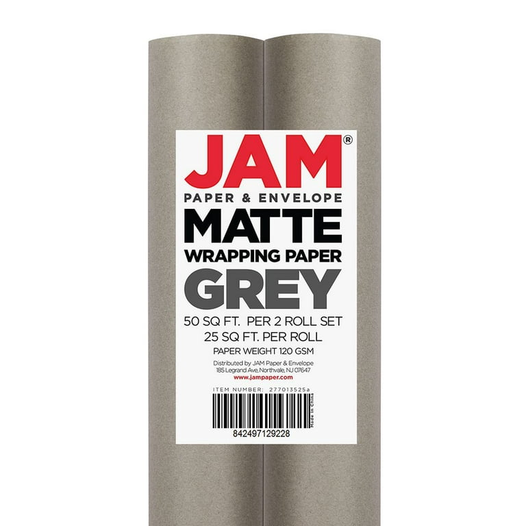 JAM PAPER Green Matte Gift Wrapping Paper Rolls - 2 packs of 25 Sq. Ft.