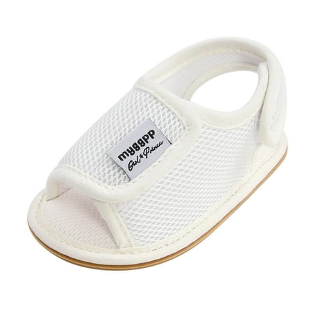 

zuwimk Girls Sandals Baby Boys Girls Sandals Soft Sole Summer Shoes Baby Flat Shoes Beach Shoes First Walkers White