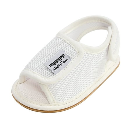 

adviicd Wide Toddler Shoes Baby Sandals Girl 6-12 Months Baby Boys Girls Summer Sandals Outdoor Beach Anti-Slip Rubber Soft Sole Toddler Shoes White 13\12-18M