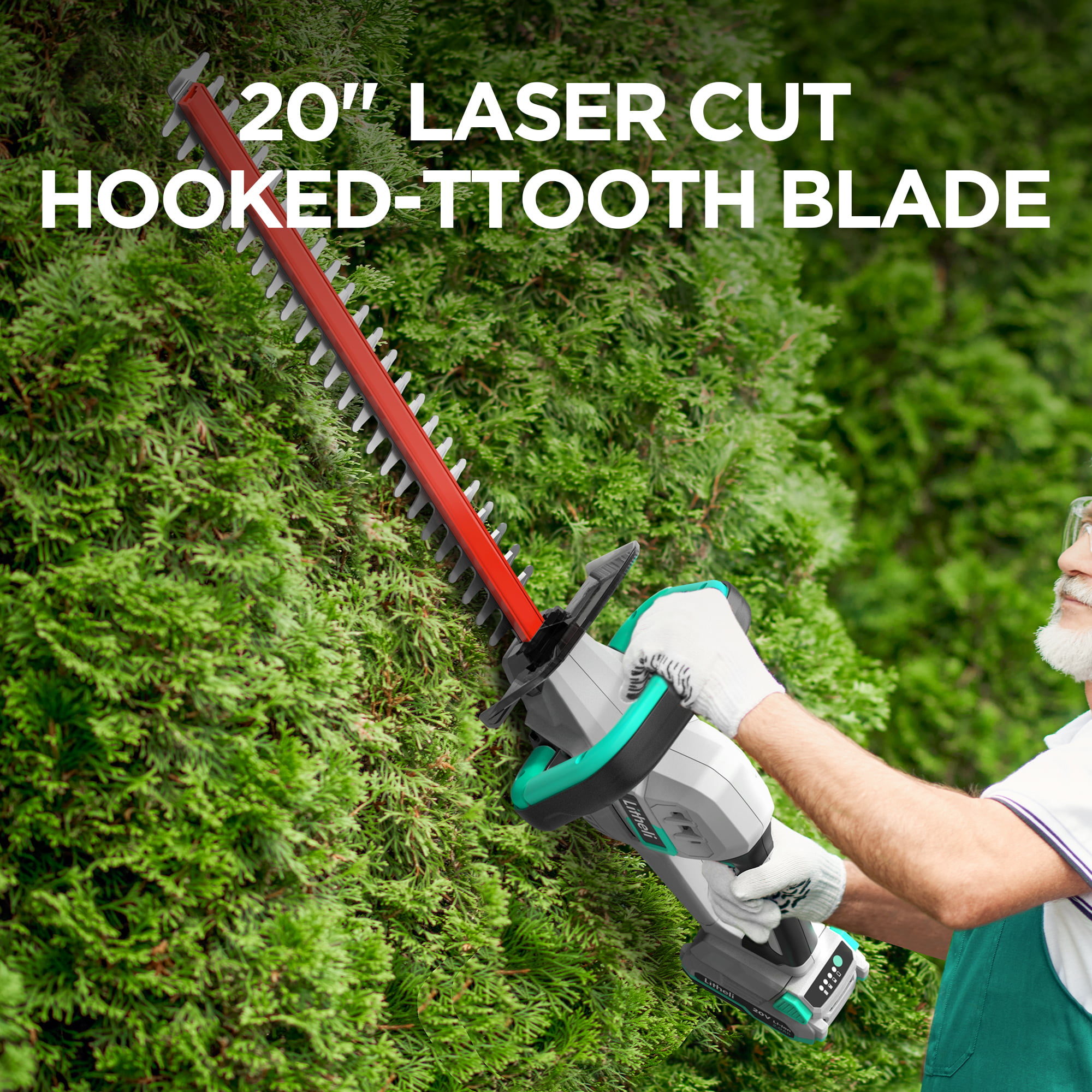 Cordless Hedge Trimmer, 20V Bush Trimmer 20-Inch Dual-Action Blades 5.5-lb  Lightweight & Powerful Battery and Fast Charger,Tools