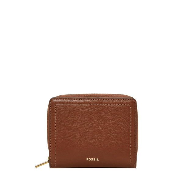 Cartera Fossil Logan de piel con bloqueo RFID para mujer, color marrón