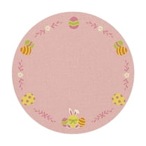 Lilixerw Easter Egg Round Placemat,Holiday Table Decor for Spring Dining,Polyester Washable Table Mats,Water Resistant & Easy Clean,Protects Table from Stains,14.57 Inch