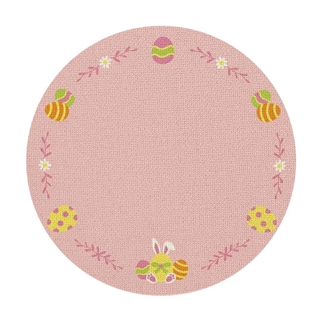 Wozhuo Napperon Rond de Pâques Décoration de Maison de Pâques