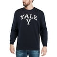 thumbnail image 3 of Men's Colosseum Navy Yale Bulldogs Arch & Logo Crew Neck Sweatshirt, 3 of 4