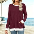 thumbnail image 4 of Bixock Women's Maternity Tops Long Sleeve Shirts Crew Neck Soild Color Loose Casual Pregnant Pullover Tops Soft Comfortable Daily Wear Maternity Clothings, 4 of 6