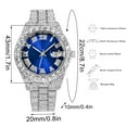 thumbnail image 4 of PPgejGEK Men's Luxury Iced Out Watch Silver Stainless Steel Band Blue Dial Roman Numerals with Date Calendar, Ideal for Christmas Birthday Gifts, 4 of 6
