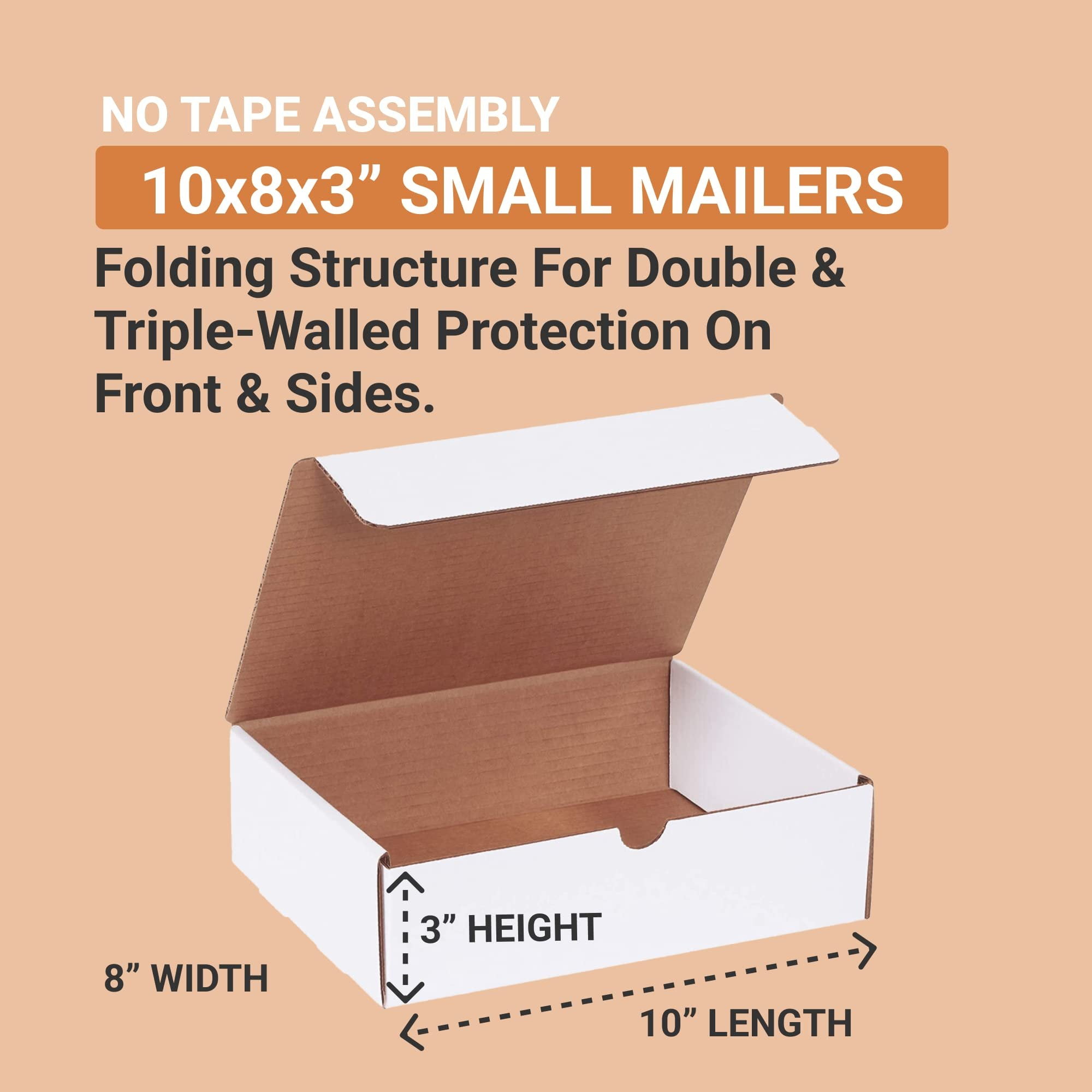BOX USA Shipping Boxes Small 10"L x 8"W x 3"H, 50-Pack  Corrugated Cardboard Box for Packing, Moving and Storage