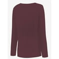 thumbnail image 5 of Womens Long Sleeve Round Neck Shirts Casual Basic Tops Tee Shirts Fall Winter Tops, 5 of 5