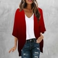 thumbnail image 2 of Posijego 3/4 Sleeve Cardigans for Women Lightweight Cardigan Open Front Beach Vacation Summer Casual Outerwear, 2 of 5