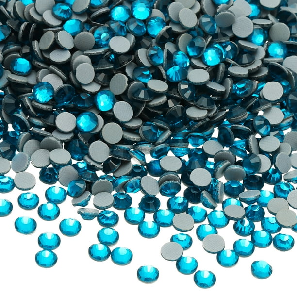 Uxcell 1440 Piezas de Rhinestone Hotfix Flatback de 4 mm, Gemas Redondas de Resina para Manualidades, Ropa, Decoración DIY, Arte de Uñas, (SS16, Azul Profundo)