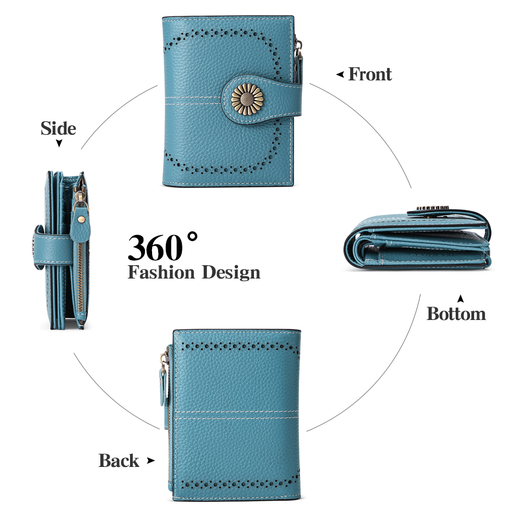 Sendefn Small Genuine Leather Bifold Wallet for Women photo 4