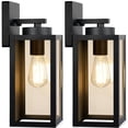 thumbnail image 1 of Farol de Pared Exterior BesLowe Negro Mate Paquete de 2 Resistente al Agua, 1 of 9