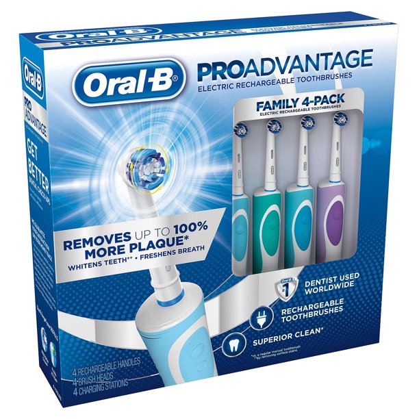 Oral B ProAdvantage Rechargeable Toothbrushes, 4 Ct