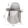 thumbnail image 2 of Outdoor UV Sun Protection Wide Brim Fishing Cap with Removable Flap - Light grey, 2 of 5