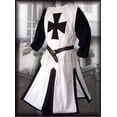 thumbnail image 5 of Túnica de cosplay medieval de talla grande para hombre, sobretodo de caballero templario, cruzado, manga larga, camisetas cortas, disfraz de recreación, 5 of 5