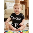 thumbnail image 6 of BemeyourBBs Toddler Baby Boys Football Outfit Infant Baby Boy Summer Clothes Waffled Short Sleeve Letter Embroidery T Shirt Tops and Football Print Pockets Shorts Set Toddler Boys Summer Outfit, 6 of 9