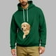 thumbnail image 1 of Ceisia Pet Carrier Hoodie Long-Sleeve for Men with Cotton Fabric Solid Color Drawstring Dogs Cats Pockets Green 3X Gifts, 1 of 5