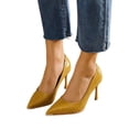 thumbnail image 4 of Viluyesy Women's Stiletto Pumps Pointed Toe Slip On High Heels Dressy Comfortable Elegant Office Party Wedding Shoes Yellow Size 9, 4 of 6