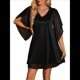 thumbnail image 3 of Vestido Brillante para Mujer, con Mangas Murciélago, para Cóctel y Club. Negro XL, 3 of 9