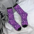 thumbnail image 5 of Cauagu Purple Snowflakes Print Crew Socks for Women and Men,Adult Athletic Running Socks 1-Pair Sports Socks Work Gear Socks with Moisture Wicking, 5 of 6