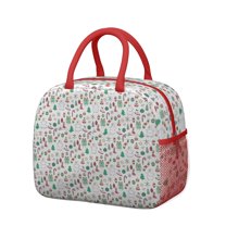 Womens White Christmas Icon Pattern Lunch Box for Work,Insulated Lunch Bag for Women,Loncheras Para Mujer,Leakproof Adult Lunch Bag for Work,Beach,Travel,Picnic,Camping