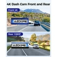 thumbnail image 4 of AZDOME Car Dash Camera M300S Front and Rear 4K 150 Degree Wide Angle WiFi GPS Parking Monitor Night Vision with SD Card 4 Inch Screen, 4 of 11