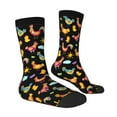 thumbnail image 4 of Yiaed Flowe Rooster Print Great elasticity Crew Socks Sports socks for Men and Women, 4 of 5