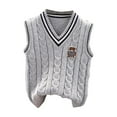 thumbnail image 2 of Mikilon Boys and Girls V-Neck Vests Size 2-8 Years Comfort Knitted Sleeveless Pullover Sweater Vest Girls Uniform Dress Vest, 2 of 3