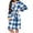 Blue, variant on SELONE Hooded Robes for Women Plus Size Two-Sided Fleece Bathrobe Lace up Plaid Long Sleeve Towel Robe Home Nightwear