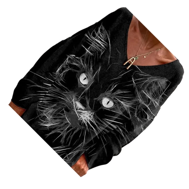 Monstrate Camiseta De Manga Larga Negra Para Mujer Hecha De Tela Suave Para Un Aspecto Informal Y Fresco Camiseta De Gran Tamaño Para Mujer Prendas para la parte del cuerpo 3XL