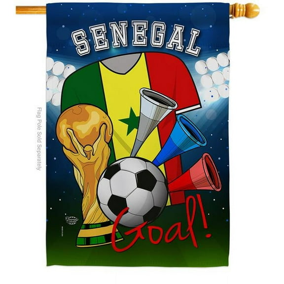 Ornament Collection H192110-BO World Cup Senegal Soccer Sports 28 x 40 in. Double-Sided Decorative Vertical House Flags for Decoration Banner Garden Yard Gift