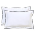 thumbnail image 1 of Fundas de almohada RANZNAZ Elegantes bordadas 100% algodón King White, 1 of 6