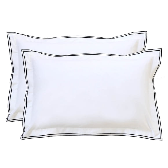 Fundas de almohada RANZNAZ Elegantes bordadas 100% algodón King White