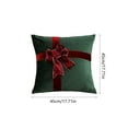 thumbnail image 3 of Hometravel Velvet Gift Bow Cushion, Christmas Themed Pillow Cover with Insert, Holiday Sofa Decor for Living Room, Home Festive Styling, 3 of 6