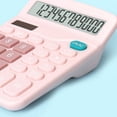 thumbnail image 4 of Calculadora de escritorio Calculadora estándar para estudiantes con energía solar y batería de 12 dígitos para oficina, escuela, hogar, negocios, color rosa, 4 of 7