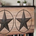 thumbnail image 5 of Western Star Retro Rod Pocket Curtain Valance, Country Farmhouse Brown Wooden Grain Farmhouse Window Valance for Living Room, Bedroom, Kitchen 42"W x 12"L, 5 of 9