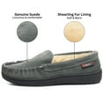 thumbnail image 4 of Alpine Swiss Moccasin Slipper Genuine Suede and Faux Shearling Lining, Gray, Men, 4 of 7