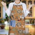 thumbnail image 5 of Fall Pumpkins Leaves Pattern Apron-Garden Aprons for Women with Pockets-Cotton Linen Waterproof Kitchen Cooking Gardening Aprons Adjustable for Kitchen,Cooking,BBQ and Salon 33"x27", 5 of 7