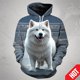thumbnail image 3 of Sudadera con capucha con estampado 3D de anime samoyedo para hombre y mujer, divertida, informal, de moda urbana, para niños y niñas, 3 of 5