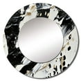 thumbnail image 2 of Designart "Monochromatic Fight With Paint Strokes" Abstract Shapes White Large Round Mirror - Round Office Mirror Wall Decor - Modern Round Printed Mirror - 23" x 23", 2 of 6